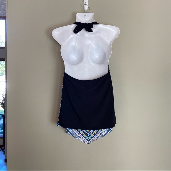 Aqua Green Colorful Tankini Top Size Small - Picture 3 of 5